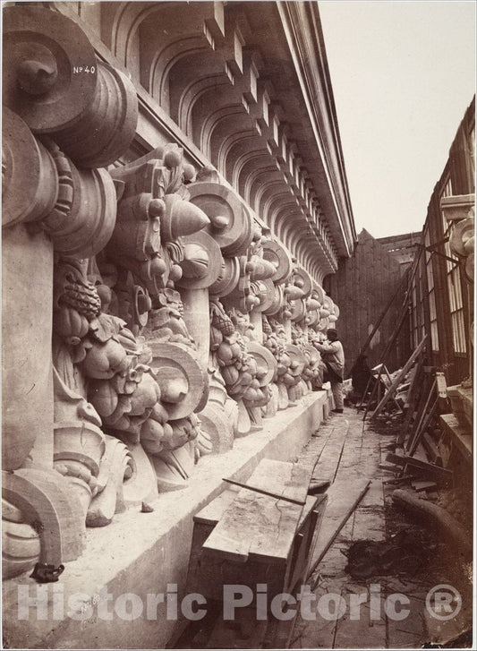 Photo Print : Louis-Emile Durandelle - Le Nouvel Opéra de Paris (Sculpture Ornementale) : Vintage Wall Art