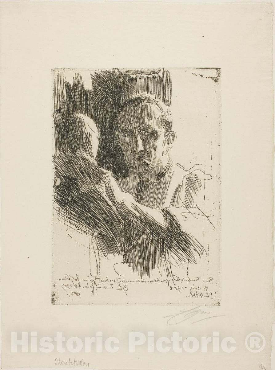 Art Print : Prince Paul Troubetzkoy II (Bust), Anders Zorn, c.1635, Vintage Wall Decor :