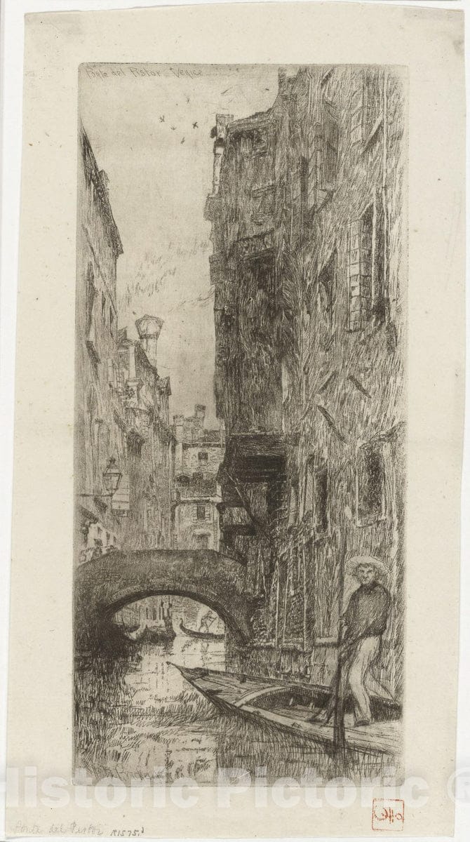 Art Print : Ponte del Pistor, Otto Henry Bacher, c 1899, Vintage Wall Decor :