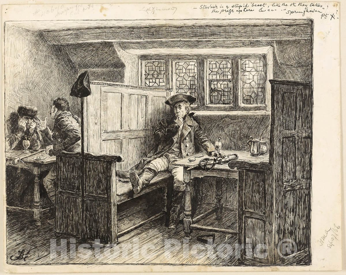Art Print : The Eavesdropper, Frederick Barnard, c.1902, Vintage Wall Decor :