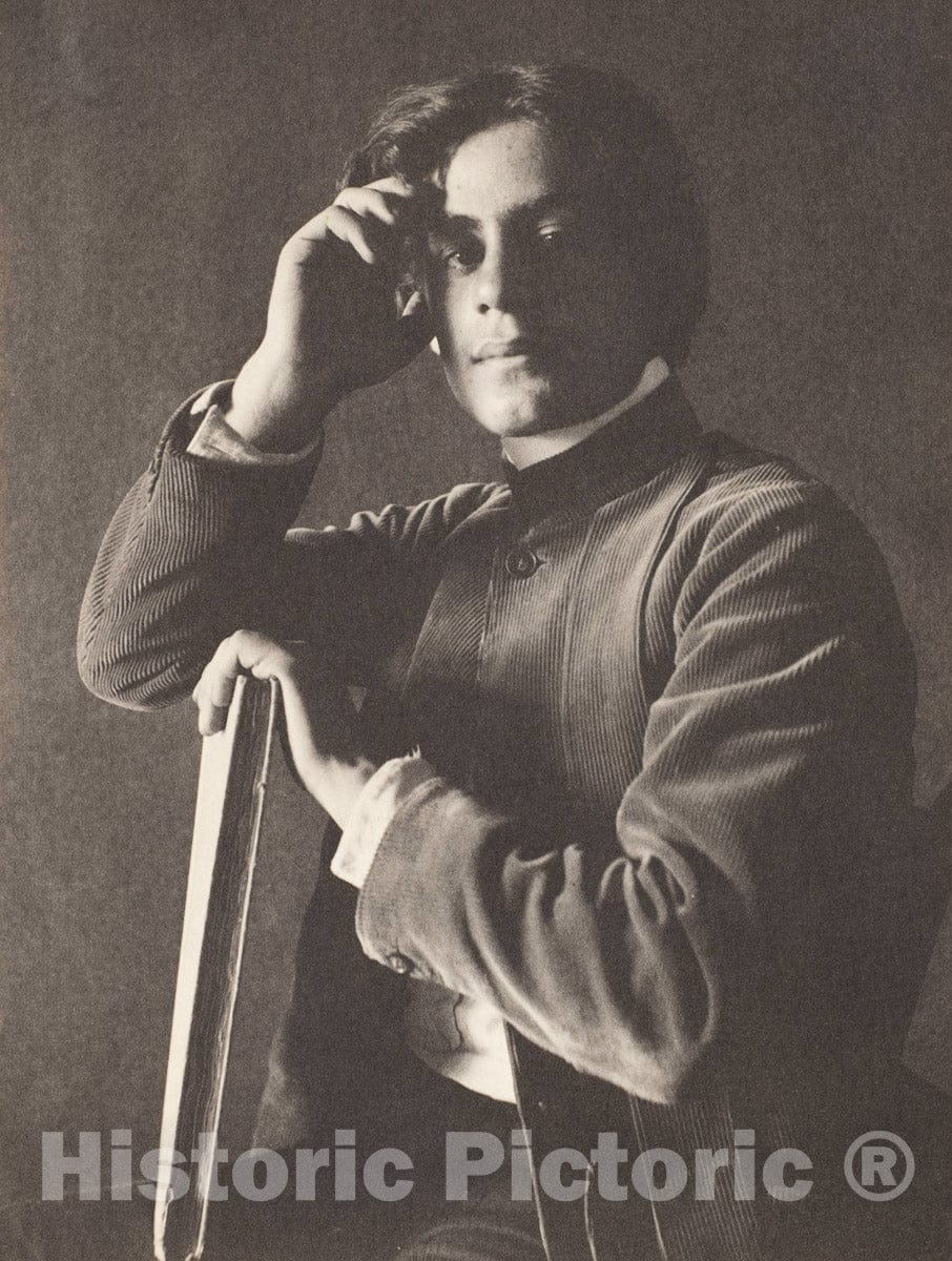 Photo Print : F. Holland Day - Kahlil Gibran with Book 1 : Vintage Wall Art