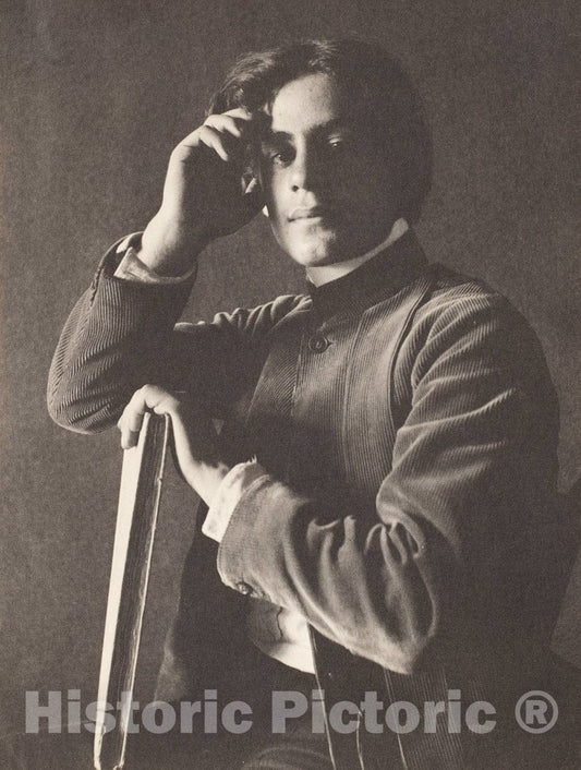 Photo Print : F. Holland Day - Kahlil Gibran with Book 1 : Vintage Wall Art
