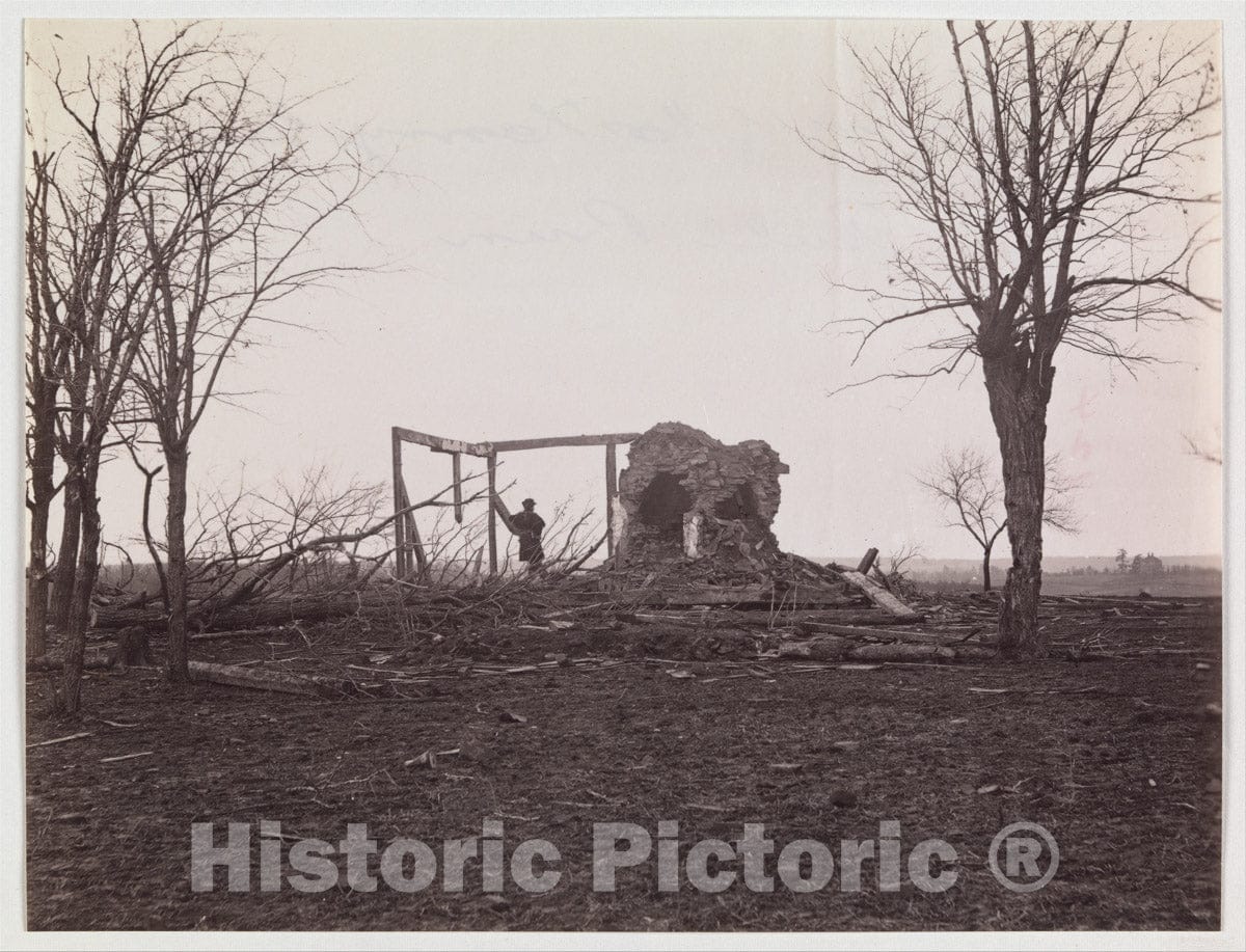 Photo Print : George N. Barnard - Ruins of Mrs. Henry's House, Battlefield of Bull Run : Vintage Wall Art