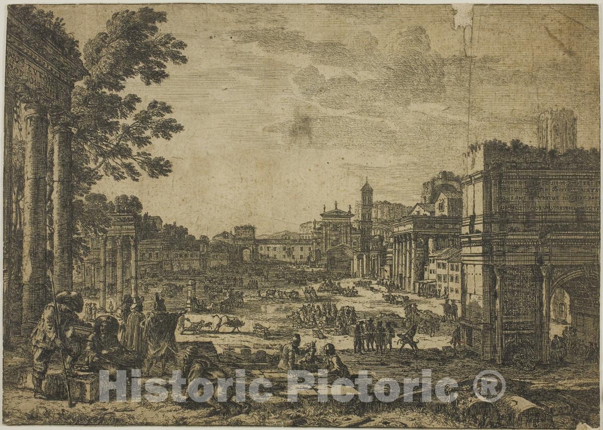 Art Print : The Roman Forum, Claude Lorrain, c 1861, Vintage Wall Decor :