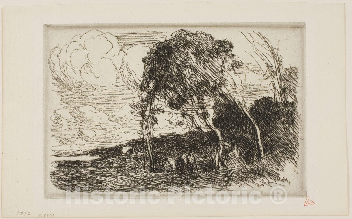 Art Print : Souvenir of the Fortifications of Douai, Jean Baptiste Camille Corot, c.1657, Vintage Wall Decor :