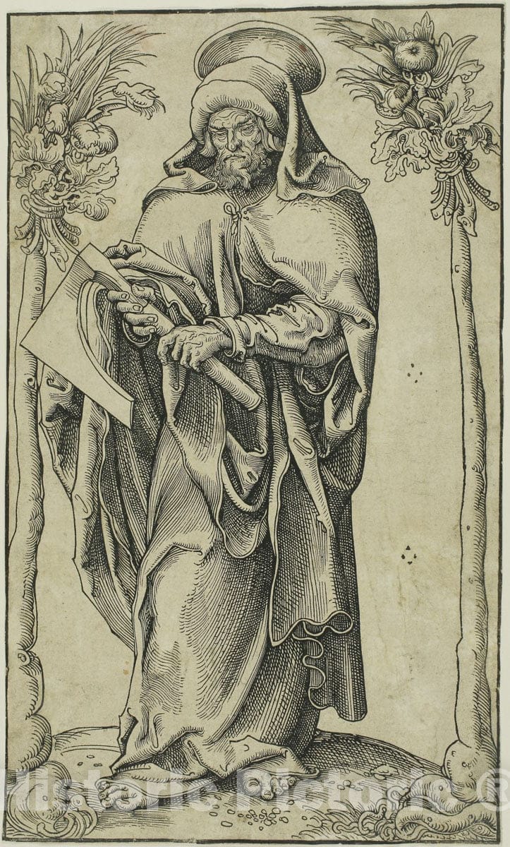 Art Print : Saint Matthias, from Christ, the Apostles and Saint Paul, Lucas Cranach, the elder, c 1889, Vintage Wall Decor :