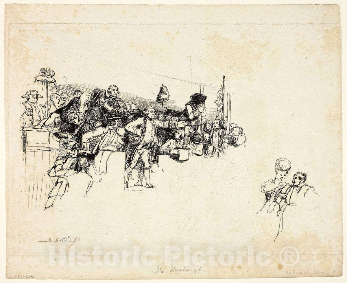 Art Print : Charles James Fox on the Hustings at Covent Garden, David Wilkie, c 1904, Vintage Wall Decor :