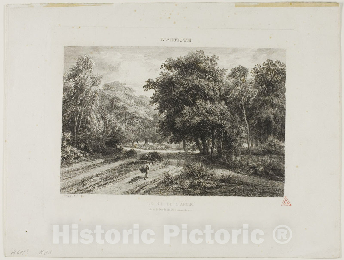 Art Print : The Eagles Nest in the Forest of Fontainebleau, Charles FranÃ§ois Daubigny, c.1879, Vintage Wall Decor :