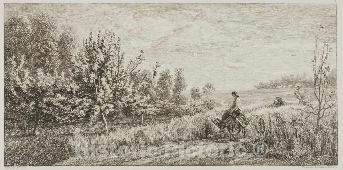 Art Print : Spring, Charles FranÃ§ois Daubigny, c.1639, Vintage Wall Decor :