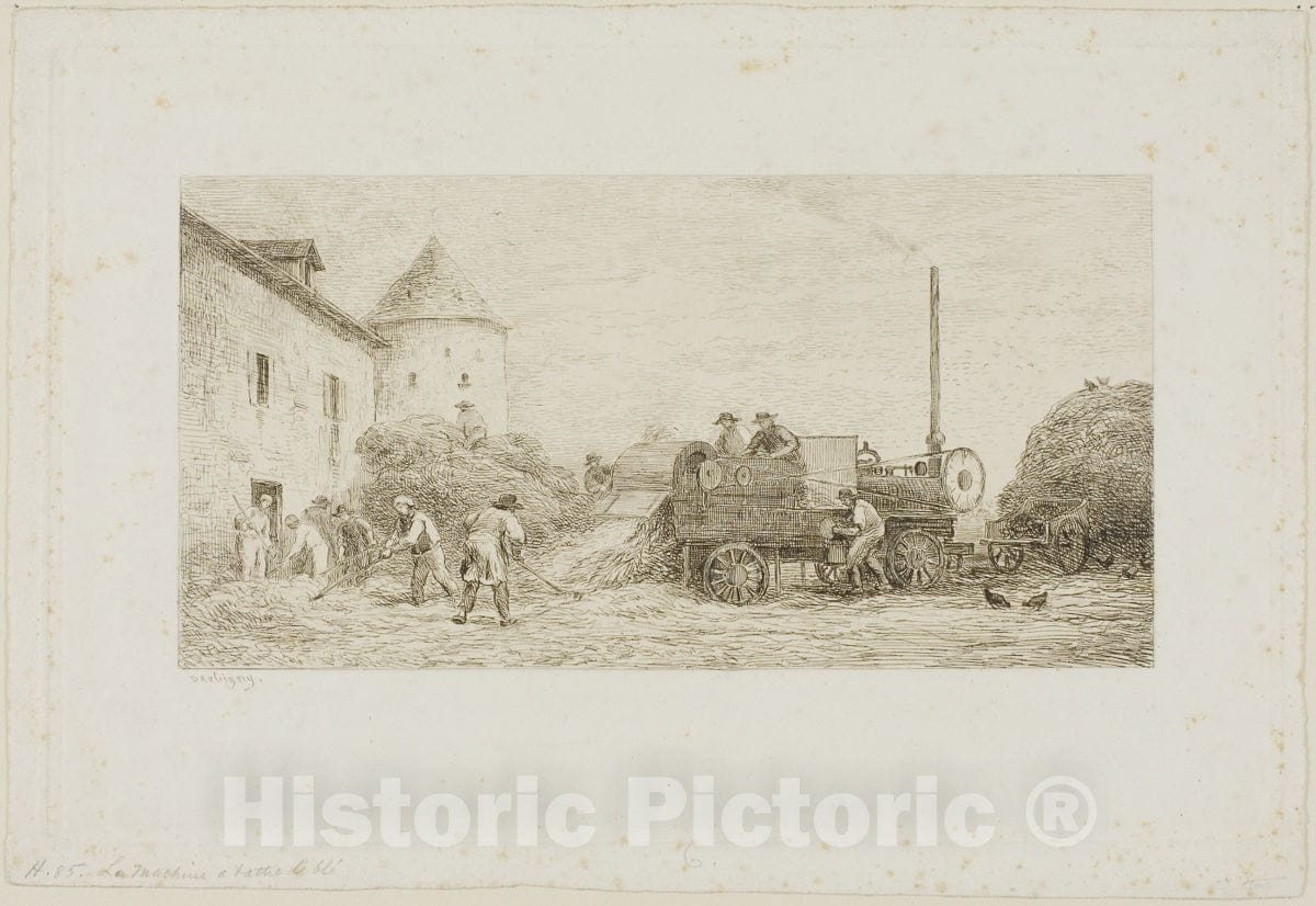 Art Print : The Reaping Machine, Charles FranÃ§ois Daubigny, c 1921, Vintage Wall Decor :