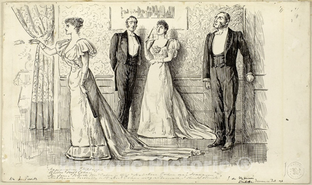 Art Print : Aggravating Flippancy, George du Maurier, c.1944, Vintage Wall Decor :