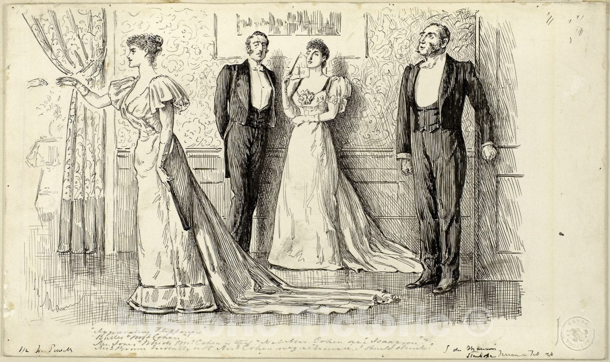 Art Print : Aggravating Flippancy, George du Maurier, c.1944, Vintage Wall Decor :