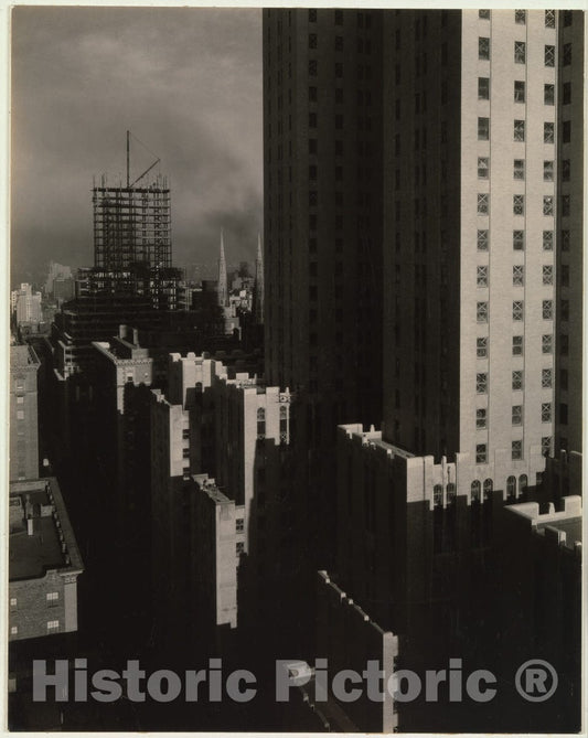 Photo Print : Alfred Stieglitz - from My Window at The Shelton, West : Vintage Wall Art