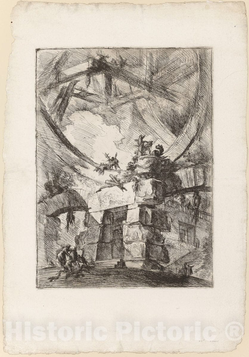 Art Print : The Carceri, plate 9, Giovanni Battista Piranesi, c 1809, Vintage Wall Decor :