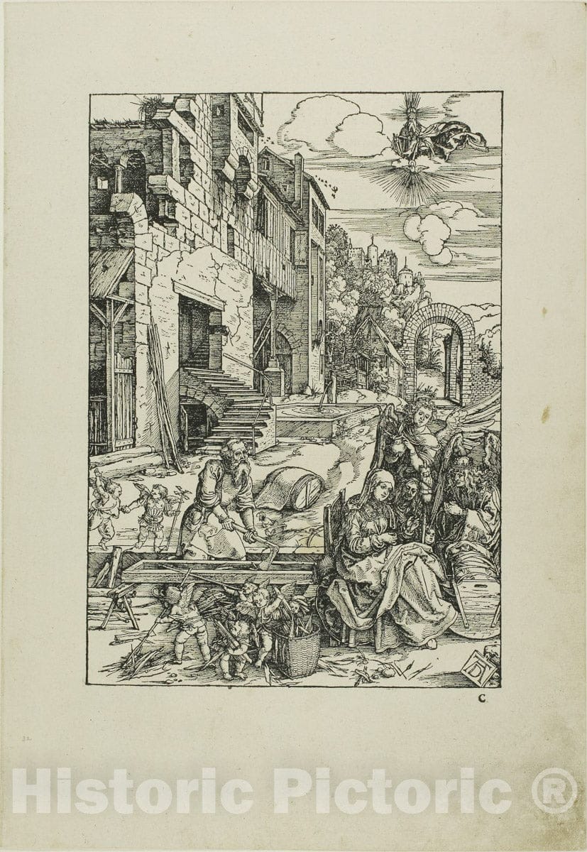 Art Print : The Holy Family in Egypt, from The Life of the Virgin, Albrecht DÃ¼rer, c.1514, Vintage Wall Decor :