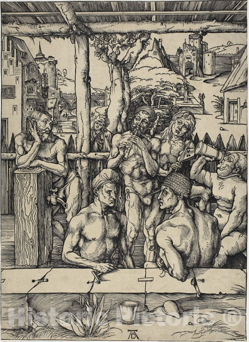 Art Print : The Mens Bath, Albrecht DÃ¼rer, c 1889, Vintage Wall Decor :