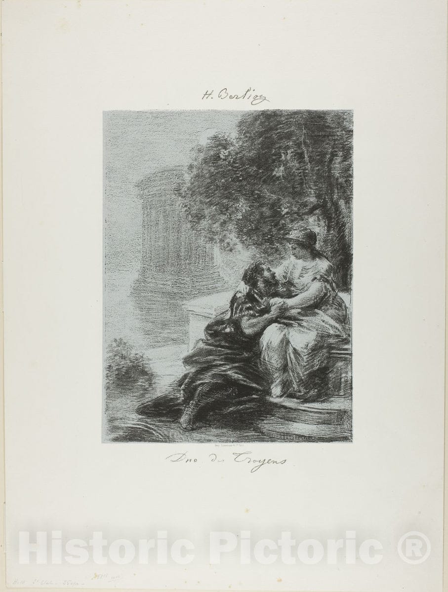 Art Print : Duet of the Trojans, first plate, Henri Fantin-Latour, c 1895, Vintage Wall Decor :