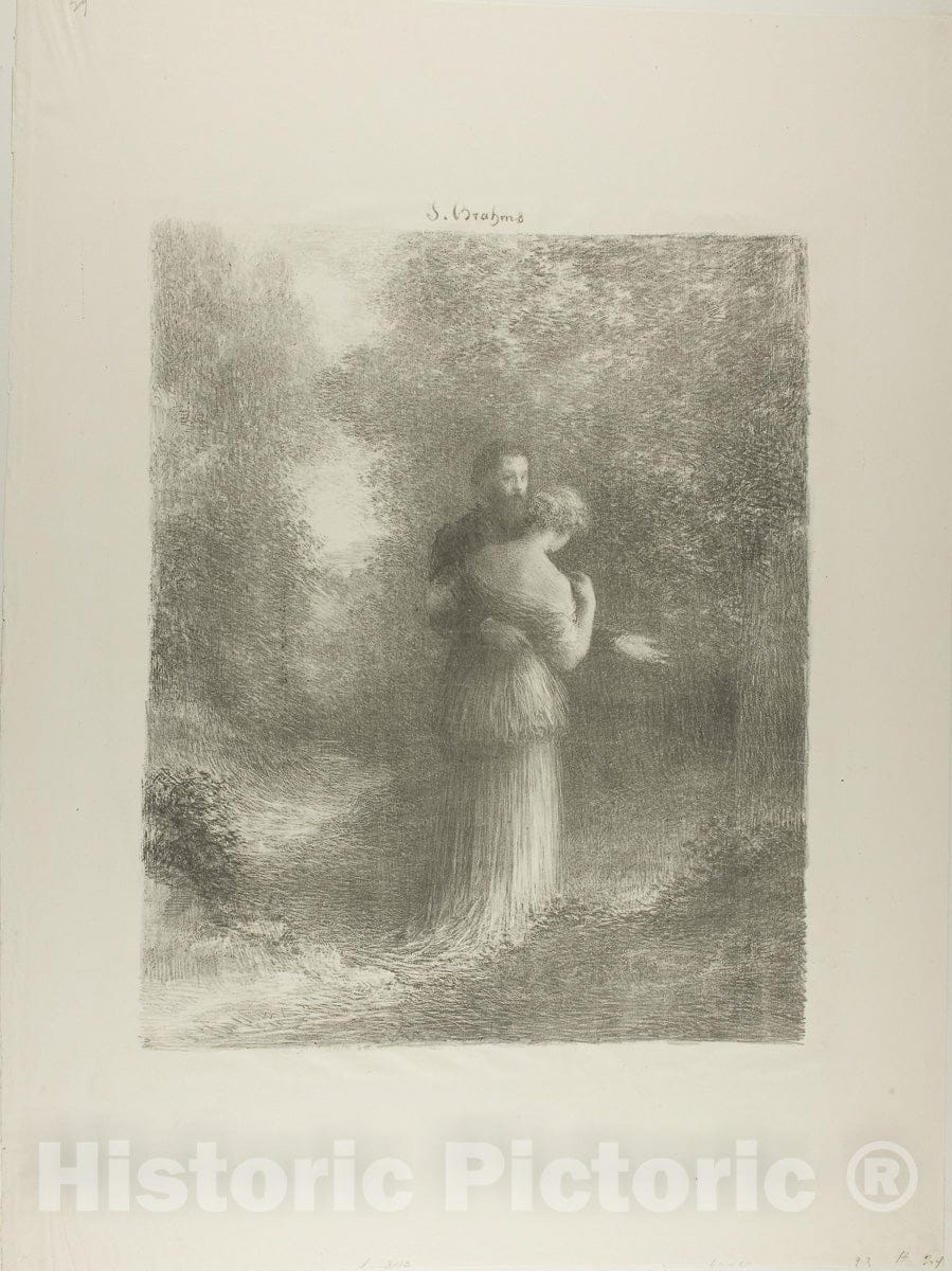 Art Print : Love Poems, first plate, Henri Fantin-Latour, c 1895, Vintage Wall Decor :
