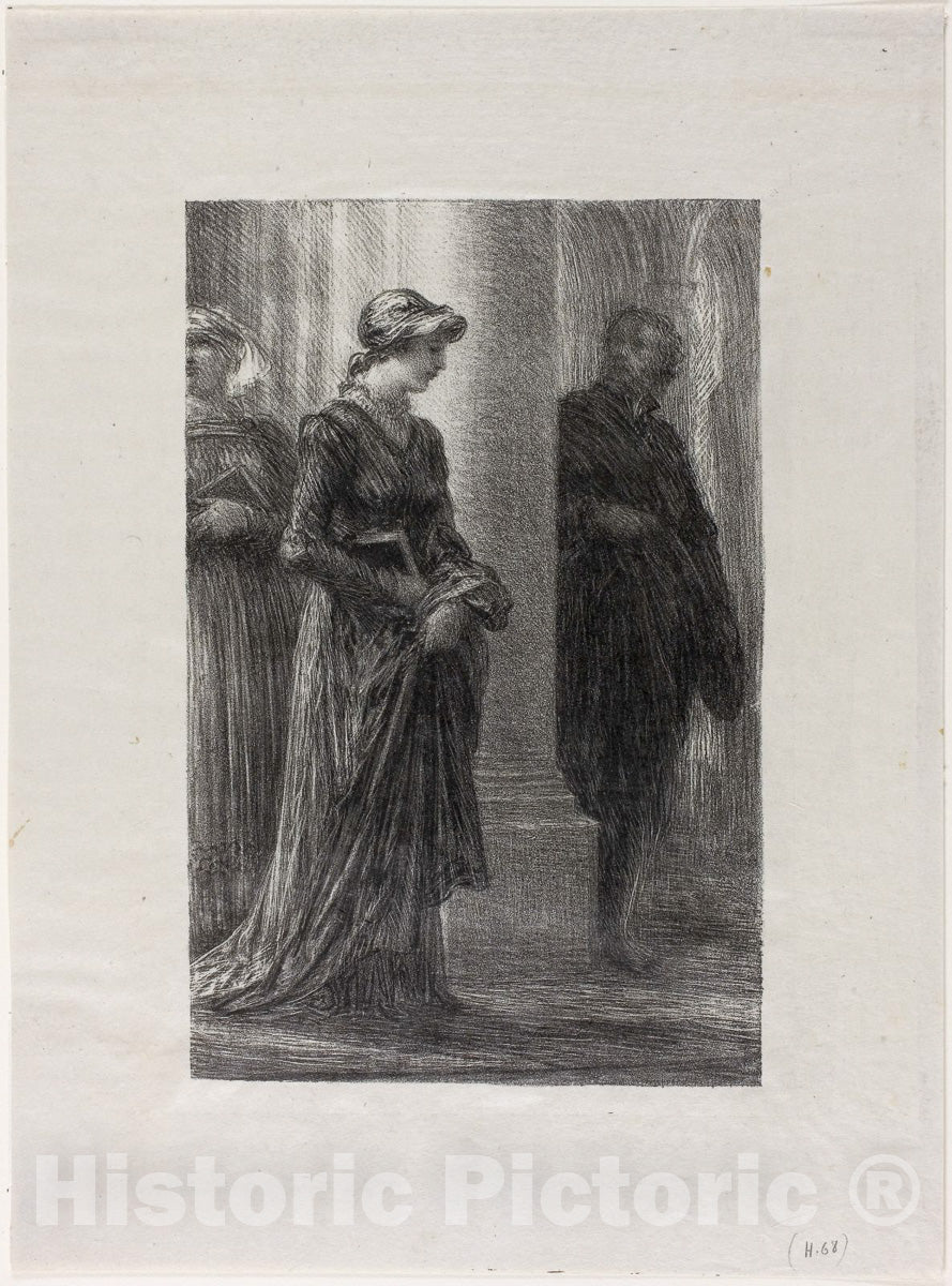 Art Print : The Mastersingers of Nuremberg, Act I: Walther and Eva Meet, Henri Fantin-Latour, c.1949, Vintage Wall Decor :