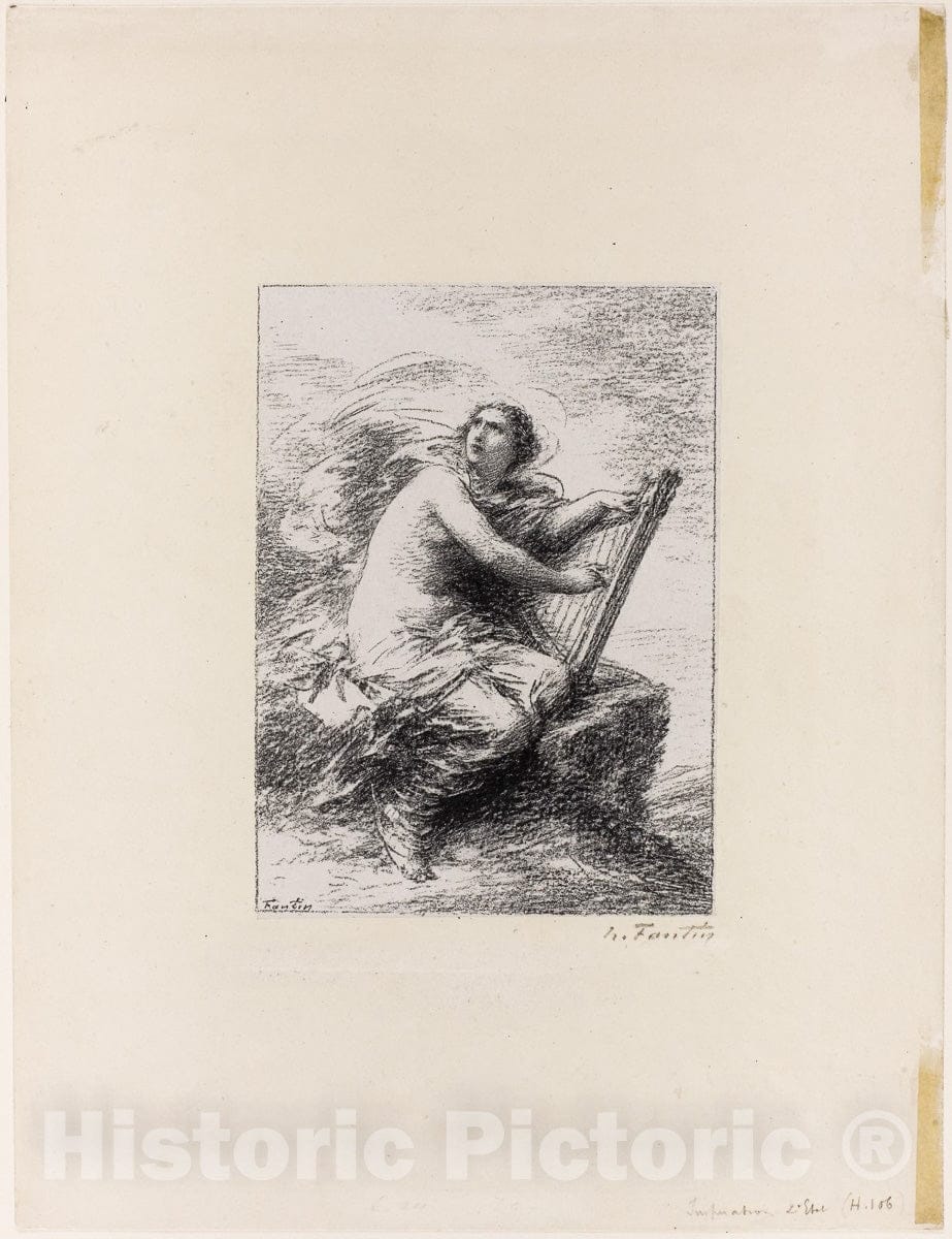 Art Print : Inspiration, first plate, Henri Fantin-Latour, c 1964, Vintage Wall Decor :