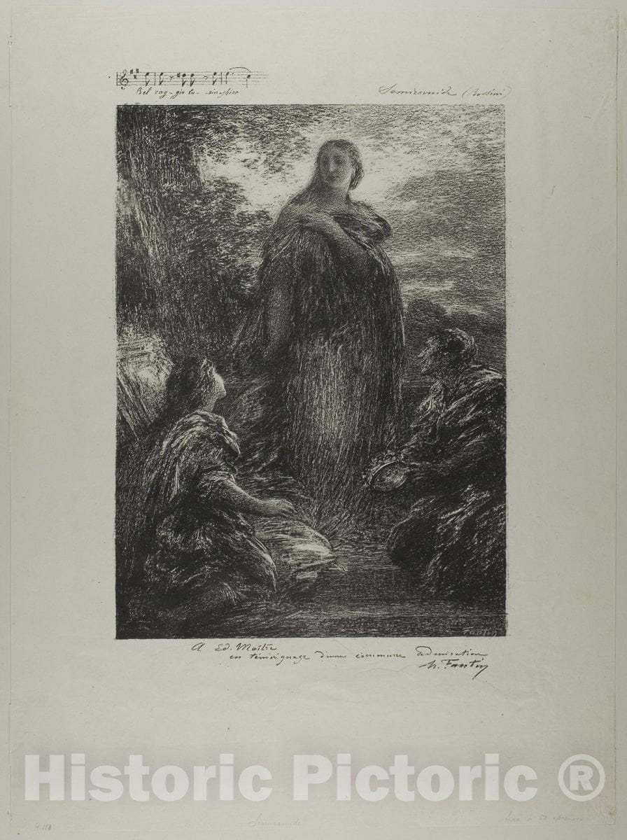 Art Print : Semiramis, Henri Fantin-Latour, c.1817, Vintage Wall Decor :