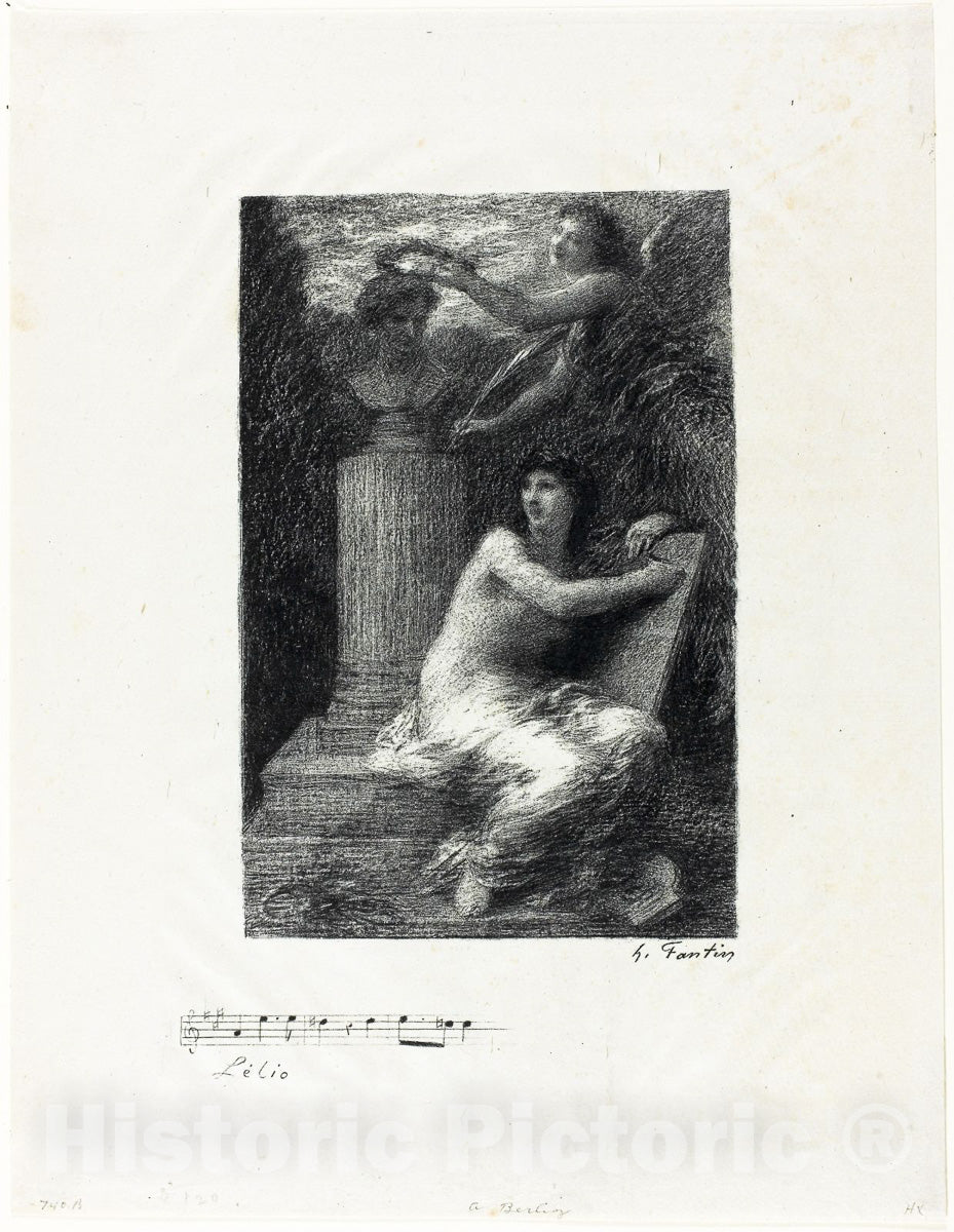 Art Print : To Berlioz, small plate, Henri Fantin-Latour, c.1949, Vintage Wall Decor :