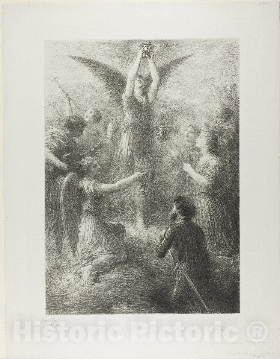 Art Print : Prelude to Lohengrin, second plate, Henri Fantin-Latour, c 1823, Vintage Wall Decor :