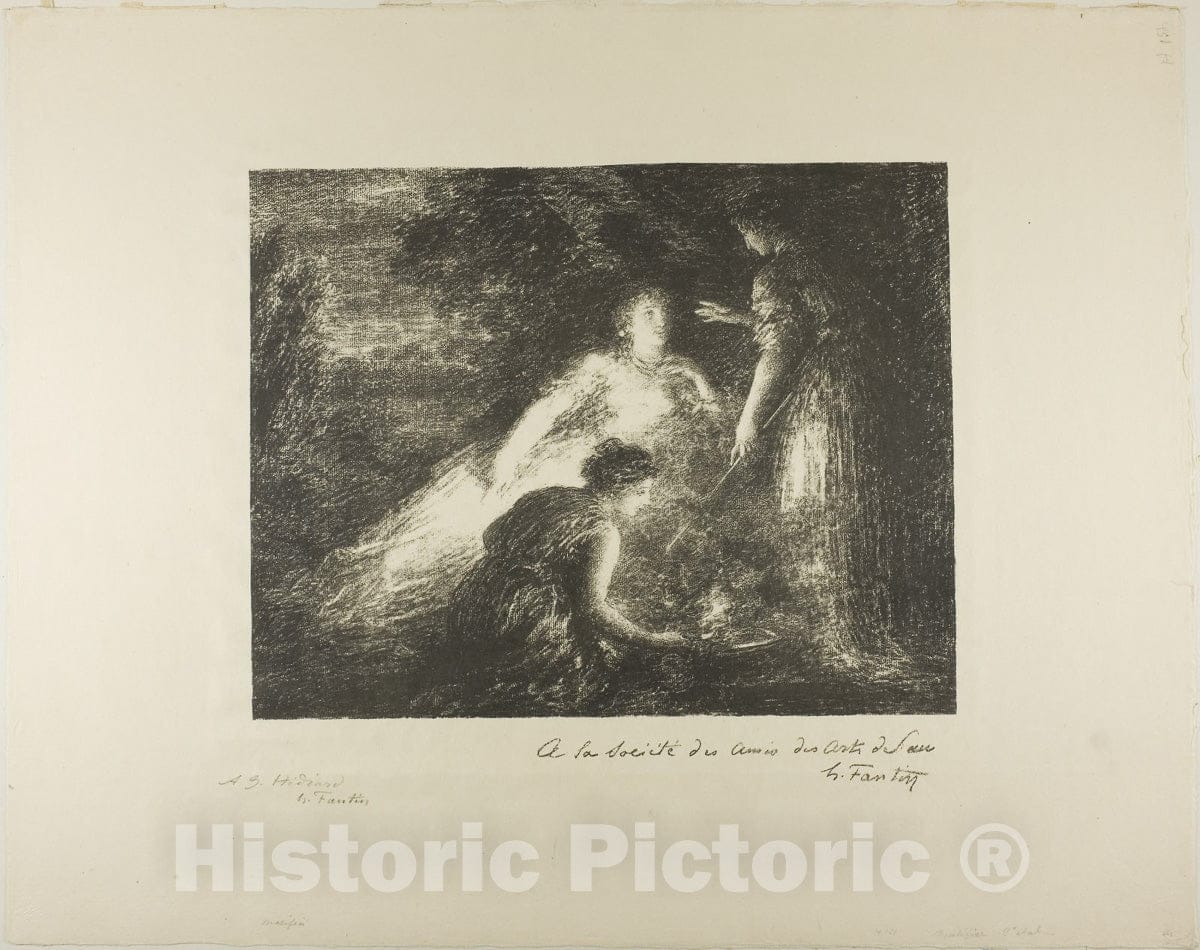 Art Print : Curse, Henri Fantin-Latour, c 1899, Vintage Wall Decor :