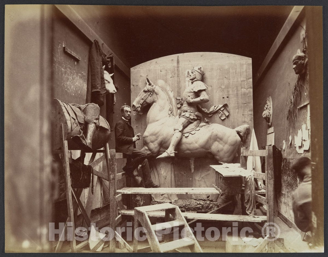 Photo Print : Possibly by Edmond Bénard - Emmanuel Frémiet : Vintage Wall Art