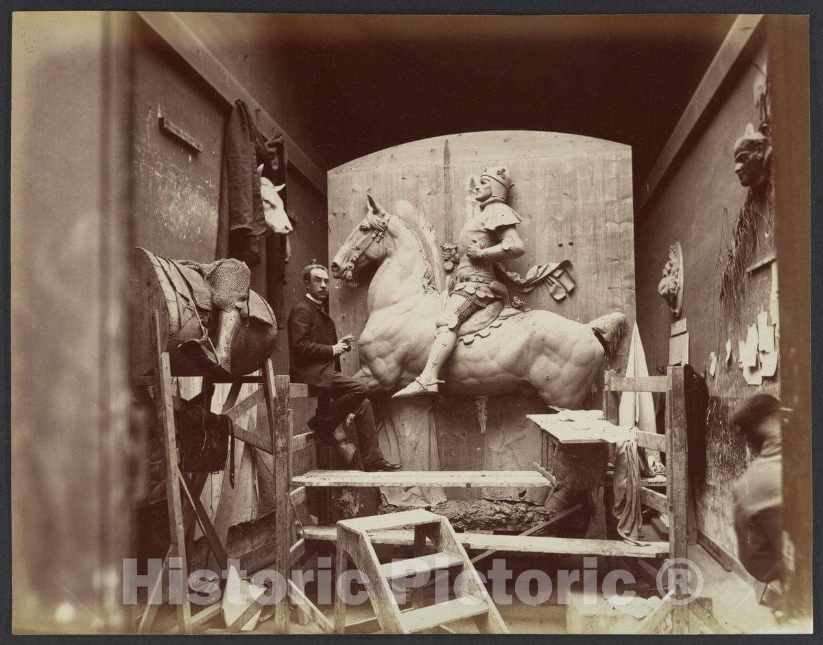 Photo Print : Possibly by Edmond Bénard - Emmanuel Frémiet : Vintage Wall Art