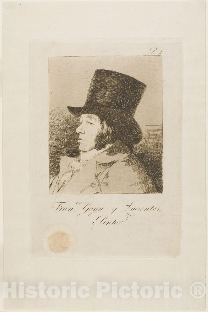 Art Print : Francisco de Goya y Lucientes, Painter, plate one from Los Caprichos, Francisco Goya, c 1918, Vintage Wall Decor :