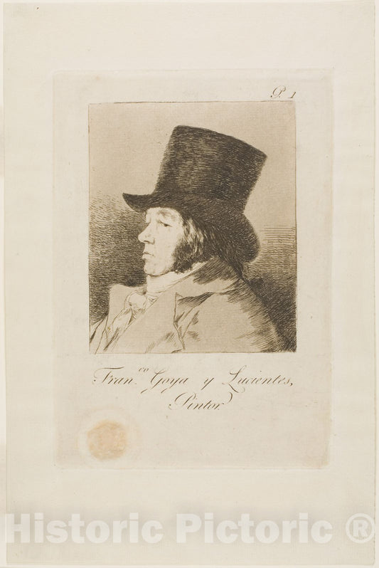 Art Print : Francisco de Goya y Lucientes, Painter, plate one from Los Caprichos, Francisco Goya, c 1918, Vintage Wall Decor :