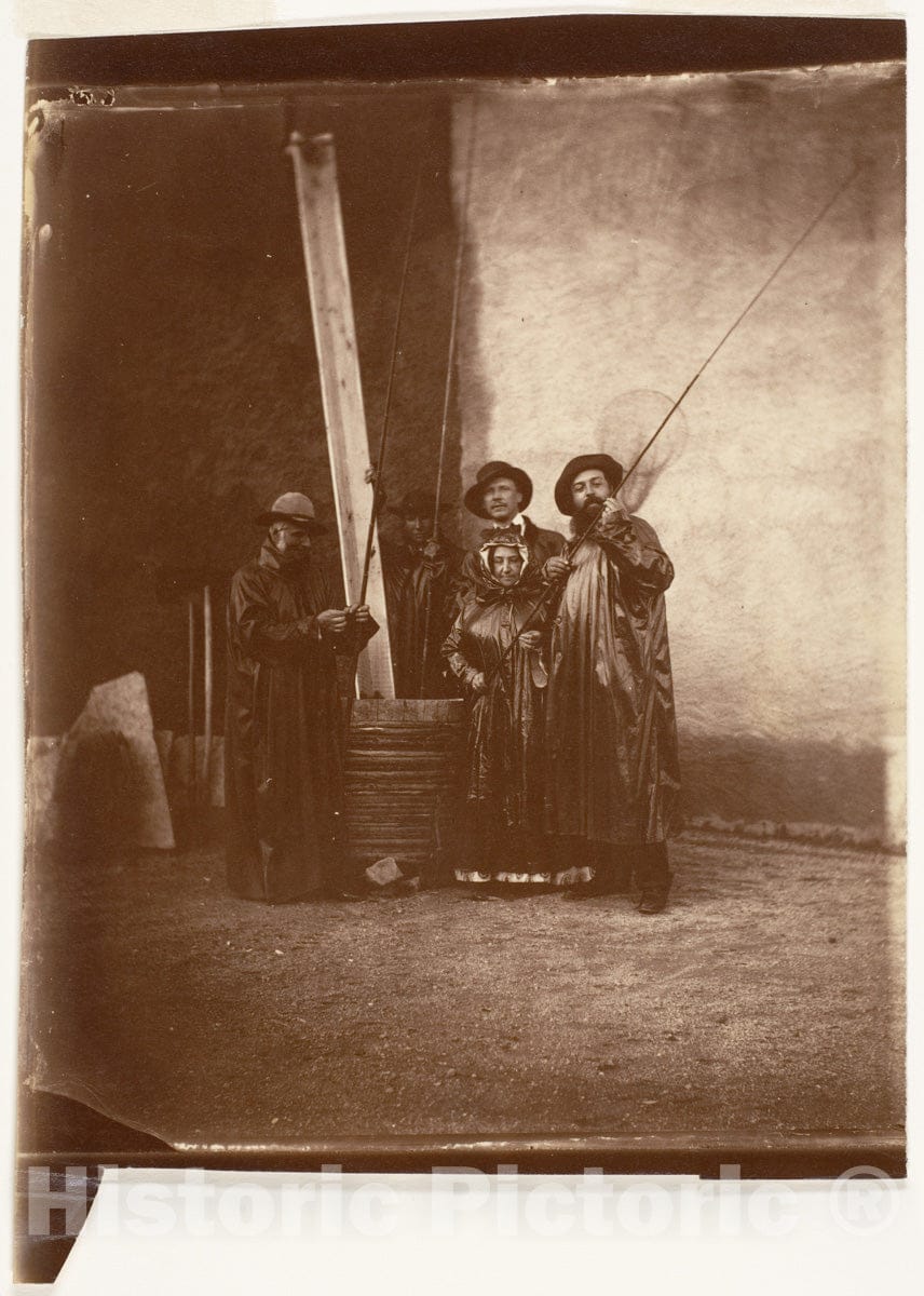 Photo Print : Olympe Aguado de las Marismas - The Artist, His Mother, and Friends in Fishing Garb : Vintage Wall Art