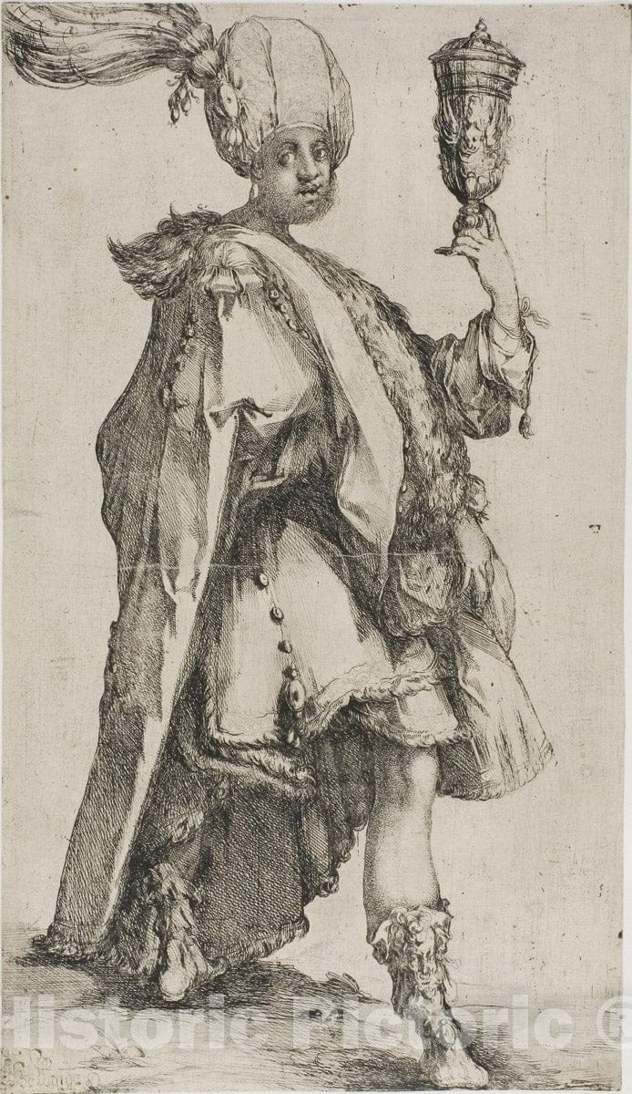Art Print : The Three Magi: Balthasar, King of Sheba, Jacques Bellange, c.1914, Vintage Wall Decor :