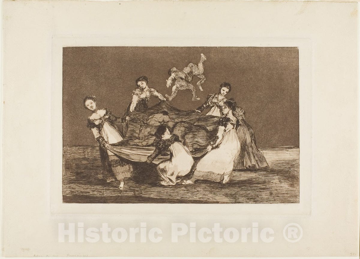 Art Print : Feminine Folly, from Disparates, published as plate one in Los Proverbios (Proverbs), Francisco Goya , c.one8one5, Vintage Wall Decor :