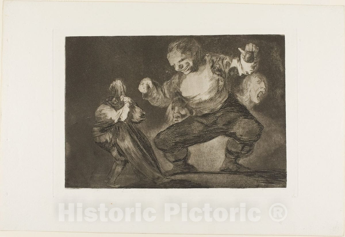 Art Print : Dancing Giant, from Disparates, published as plate four in Los Proverbios, Francisco Goya, c 1815, Vintage Wall Decor :