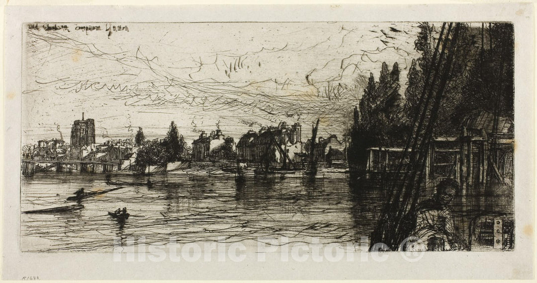 Art Print : Old Chelsea Church, Francis Seymour Haden, c 1904, Vintage Wall Decor :