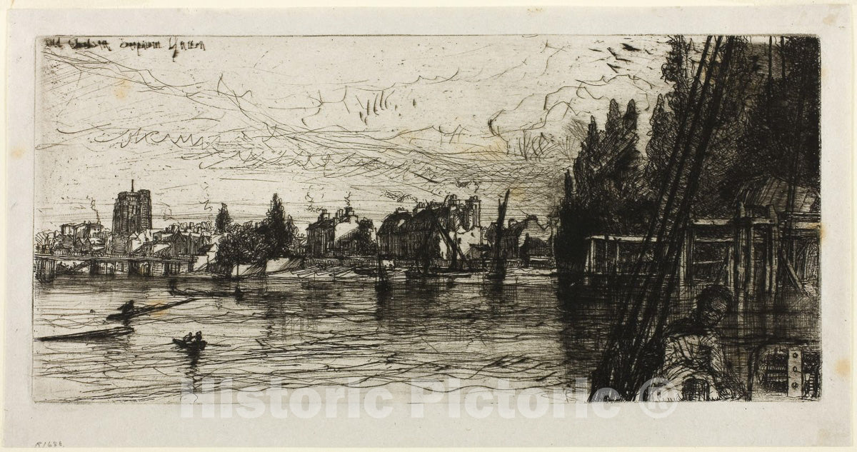Art Print : Old Chelsea Church, Francis Seymour Haden, c 1904, Vintage Wall Decor :