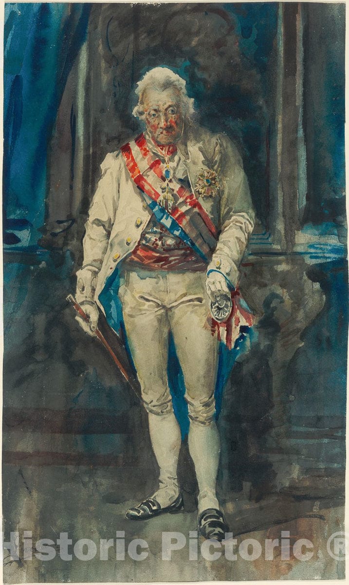 Art Print : King Charles IV of Spain, Eugenio Lucas y Padilla, c 1877, Vintage Wall Decor :