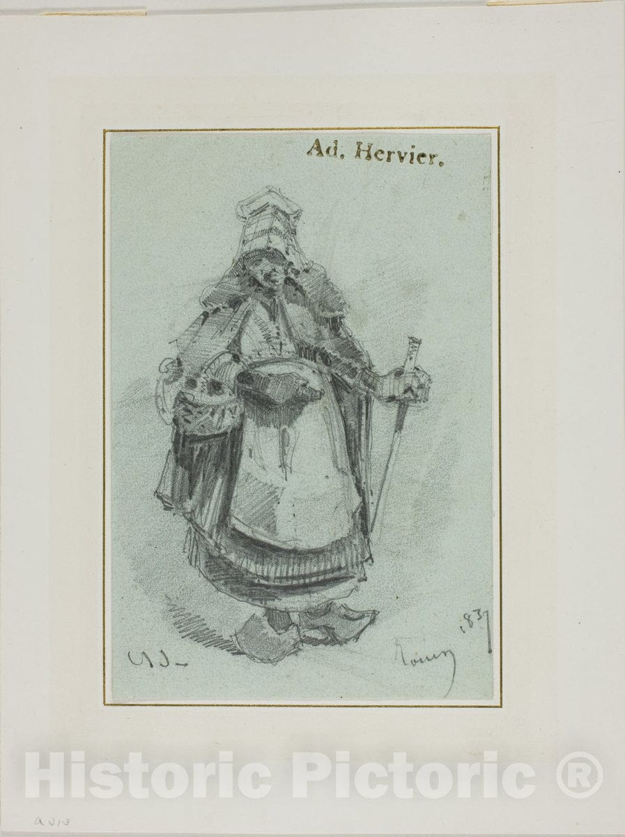 Art Print : Peasant Woman, Louis-Adolphe Hervier, c 1937, Vintage Wall Decor :