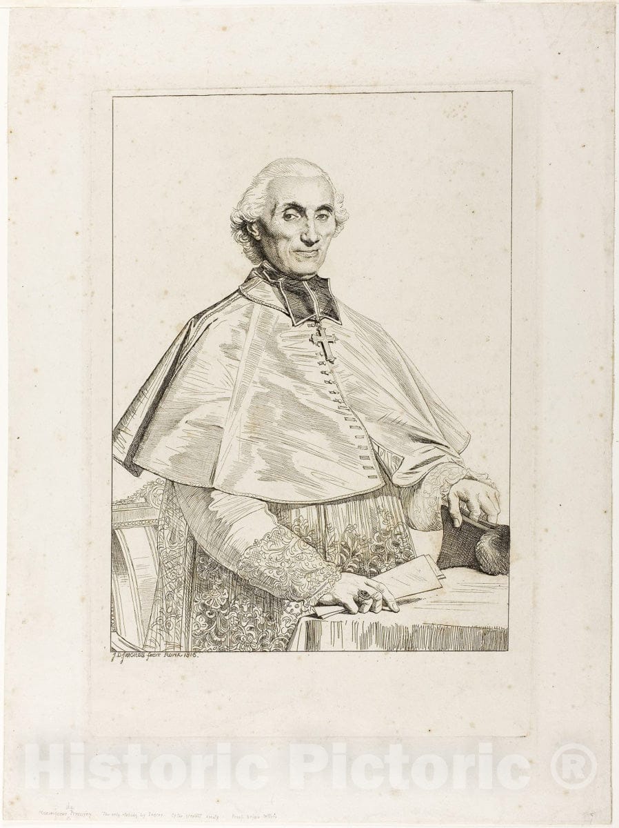 Art Print : Gabriel Cortois de Pressigny, Jean Auguste Dominique Ingres, c.1913, Vintage Wall Decor :