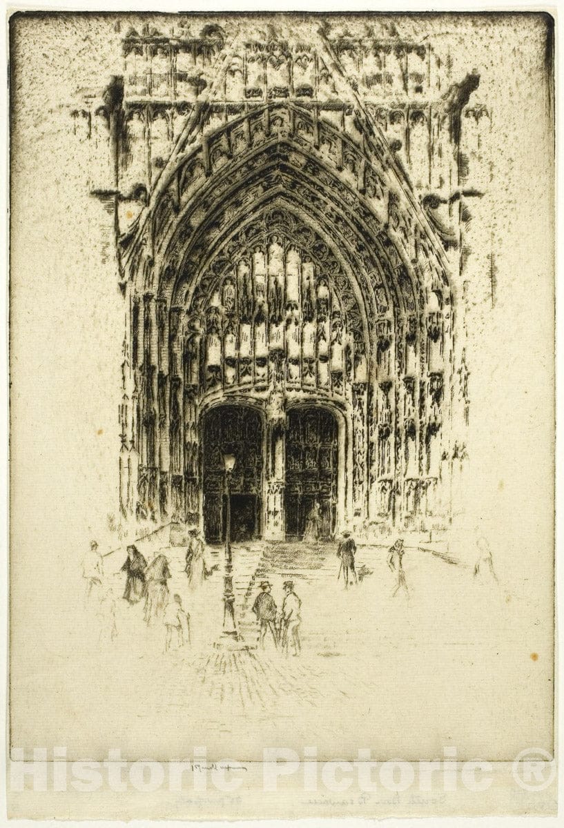 Art Print : South Door, Beauvais, Joseph Pennell, c.1884, Vintage Wall Decor :