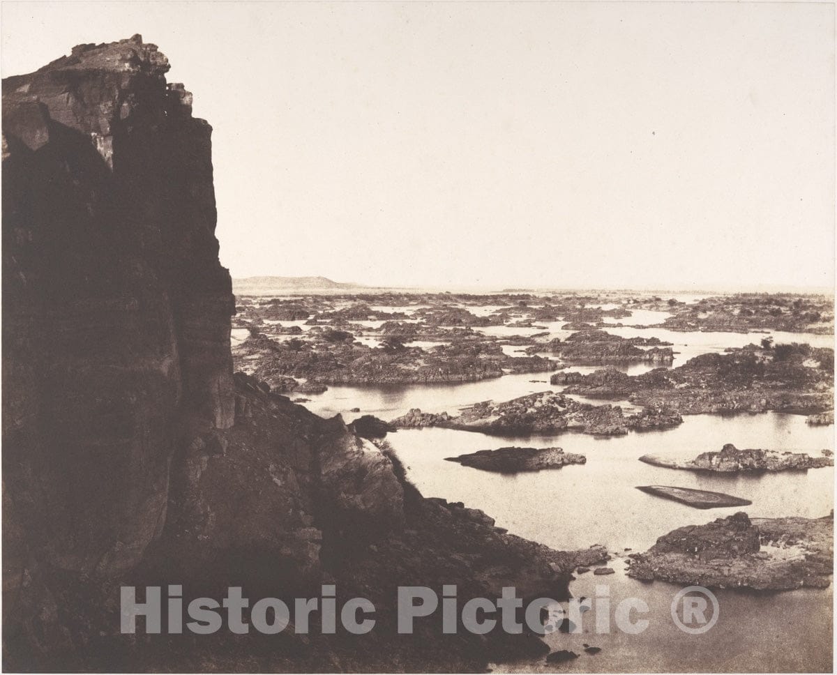Photo Print : Félix Teynard - Deuxième Cataracte, Rocher d'Abouçir, Rapides et Ilots Granitiques : Vintage Wall Art