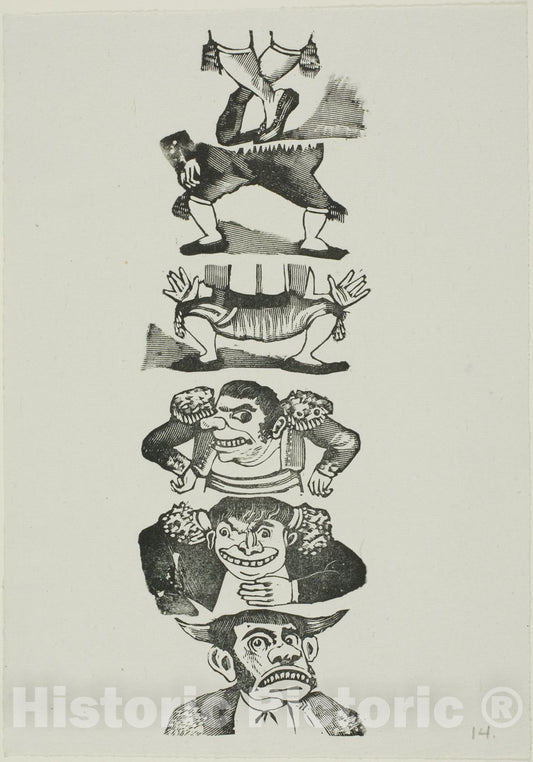 Art Print : Bullfighters, Jose Guadalupe Posada, c 1850, Vintage Wall Decor :