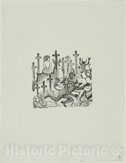 Art Print : Devils in the Graveyard, Jose Guadalupe Posada, c 1850, Vintage Wall Decor :