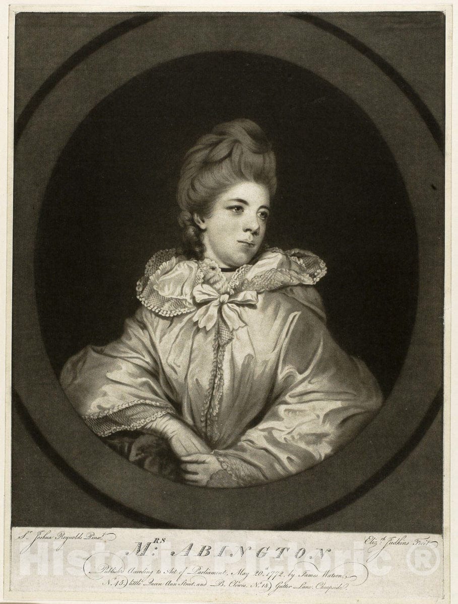 Art Print : Mrs. Abington, Elizabeth Judkins, c.1793, Vintage Wall Decor :