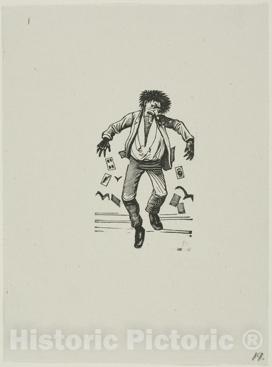 Art Print : Gambler, Jose Guadalupe Posada, c 1902, Vintage Wall Decor :