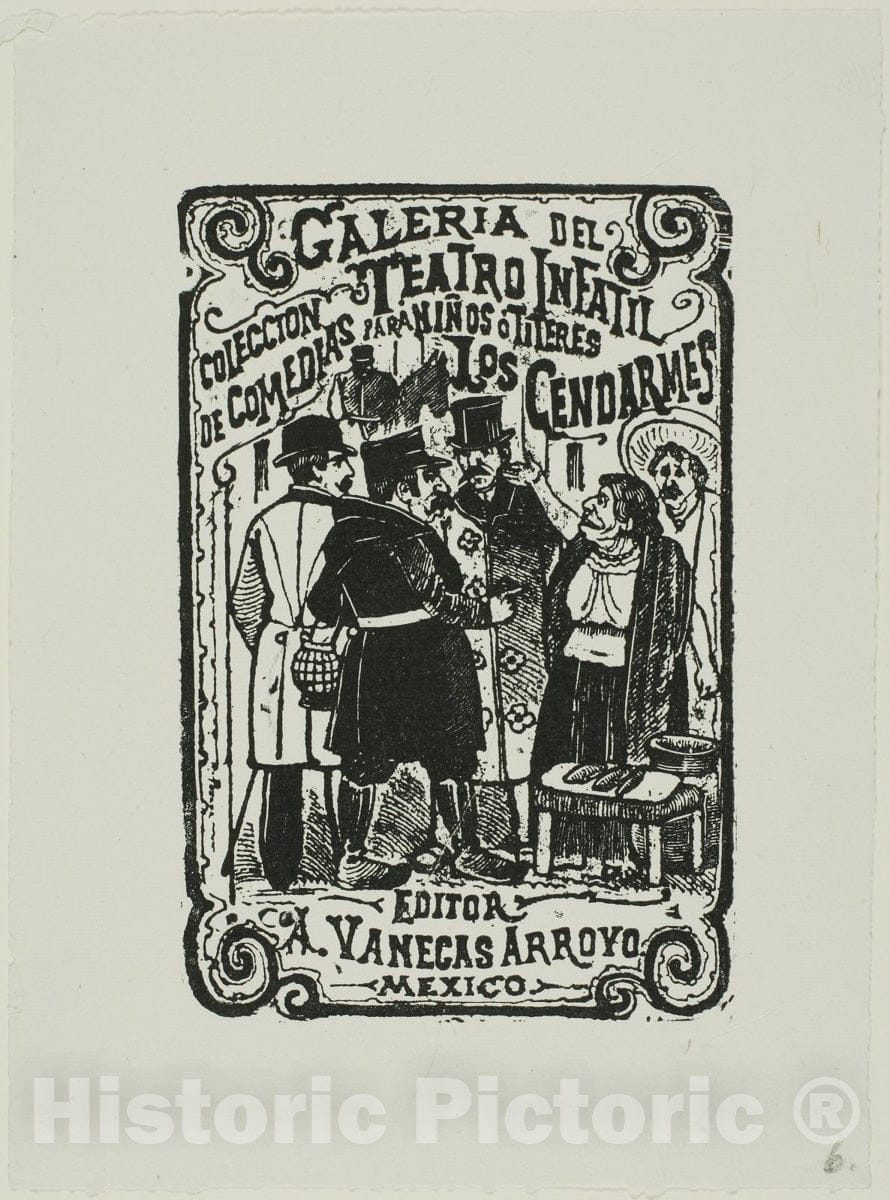 Art Print : The Police, Jose Guadalupe Posada, c.1918, Vintage Wall Decor :