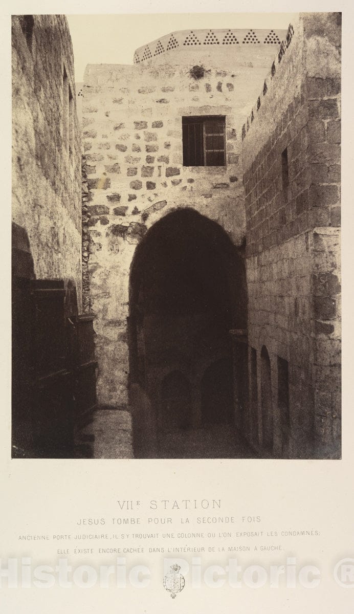 Photo Print : VIIe Station. Jesus tombe Pour la seconde fois. - Artist: Louis de Clercq - Created: 1860 : Vintage Wall Art