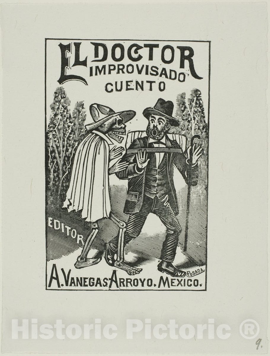 Art Print : The Impromptu Doctor, Jose Guadalupe Posada, c.1909, Vintage Wall Decor :